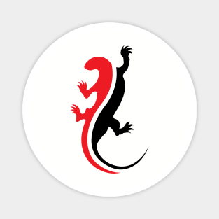 Cool red black Lizard Magnet